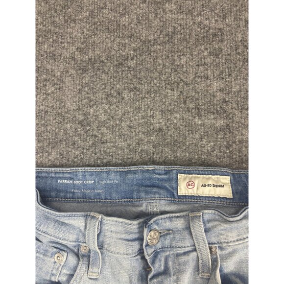 AG Jeans Womens 26 Light Wash Farrah Boot Crop High Rise Raw Hem Bootcut - Picture 2 of 8